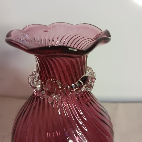Rossi Cranberry Vase - Picture 3 of 8